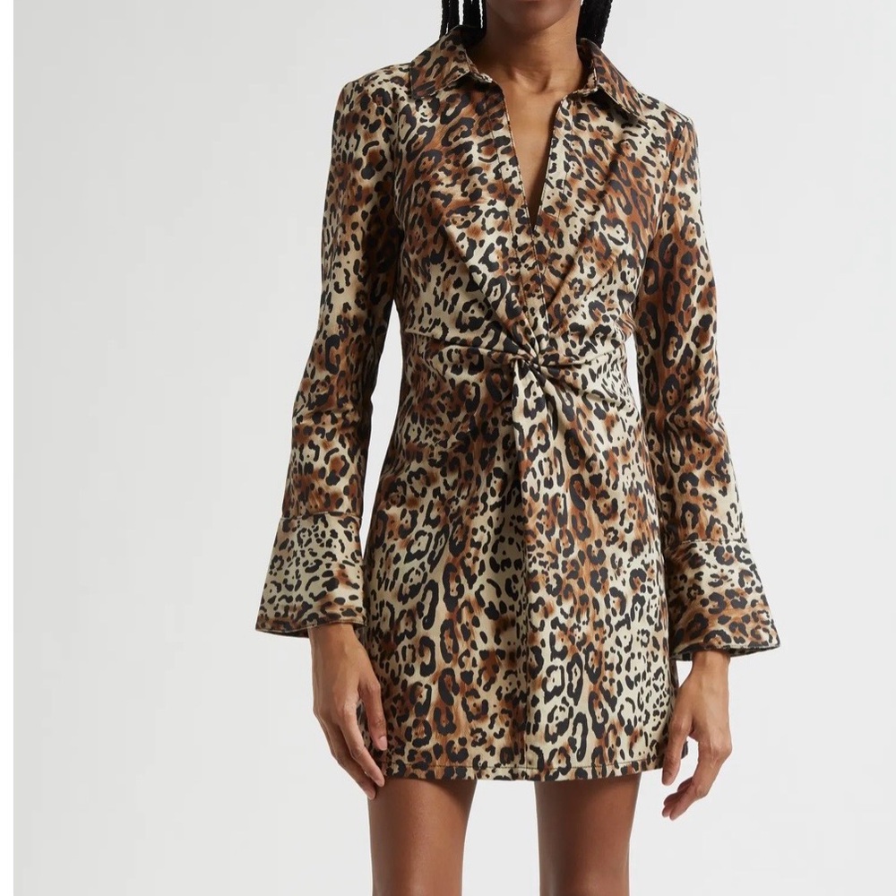 Cinq à Sept Leopard Print Mini Dress